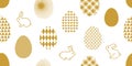 Seamless pattern with eggs and rabbits. Royalty Free Stock Photo